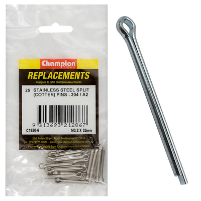 3.2MM X 25MM STAINLESS SPLIT (COTTER) PINS 304/A2 Default Title