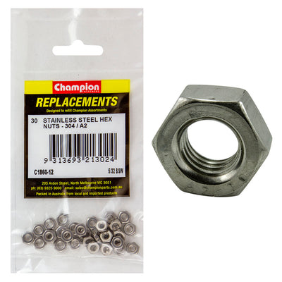 Champion 5/32in BSW Stainless Hex Nut 304/A2 -30pk Default Title