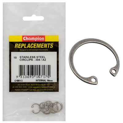 Champion 14mm Stainless internal Circlip 304/A2 -10pk Default Title