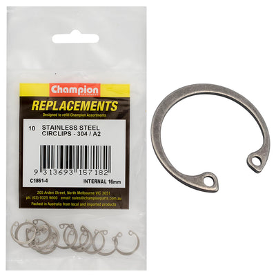 Champion 16mm Stainless internal Circlip 304/A2 -10pk Default Title