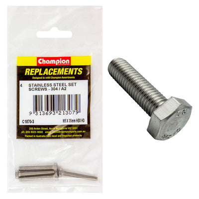 Champion M5 x 35mm Stainless Set Screw 304/A2 -4pk Default Title