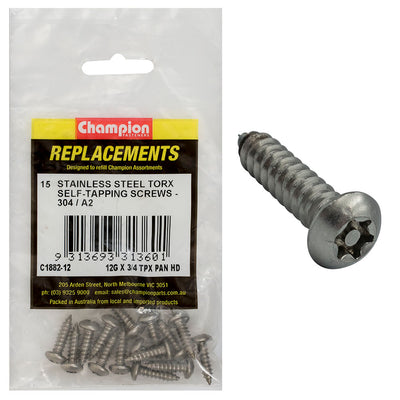 12G X 3/4IN SELF-TAPPING SCREW PAN TPX 304/A2 Default Title