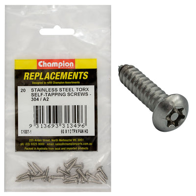 6G X 1/2IN SELF-TAPPING SCREW PAN TPX 304/A2 Default Title