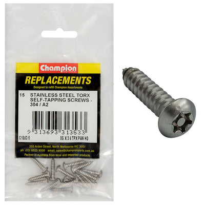 8G X 3/4IN SELF-TAPPING SCREW PAN TPX 304/A2 Default Title