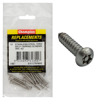 8G X 1-1/2IN SELF-TAPPING SCREW PAN TPX 304/A2 Default Title
