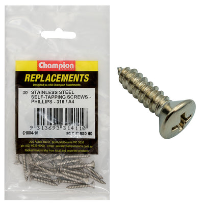 8G X 1IN S/TAPPING SCREW - RSD - PH - 316/A4 Default Title