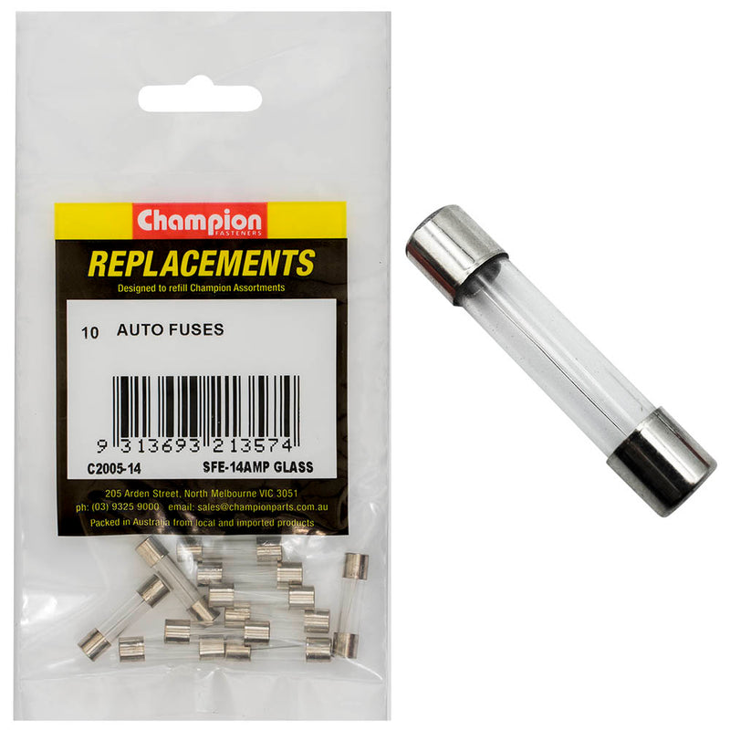 Champion Sfe 14Amp Glass Fuse -10pk Default Title