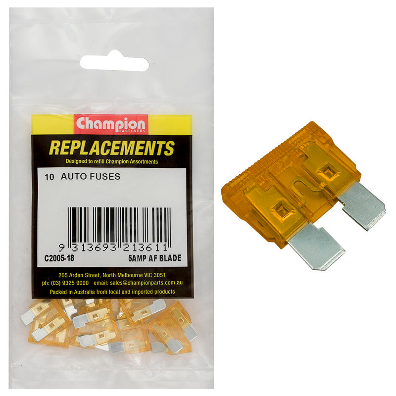 Champion AF 5Amp Standard Blade Fuse (Tan) -10pk Default Title