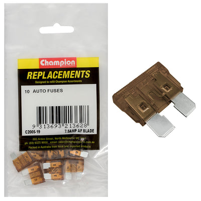 Champion AF 7.5Amp Standard Blade Fuse (Brown) -10pk Default Title