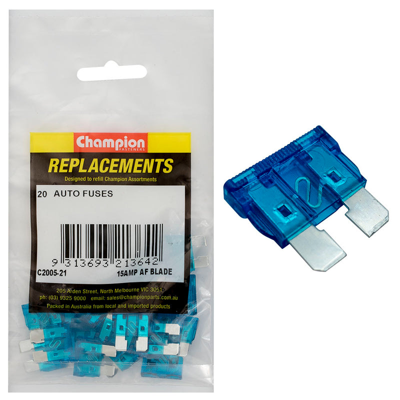 Champion AF 15Amp Standard Blade Fuse (Blue) -20pk Default Title