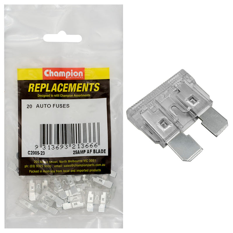 Champion AF 25Amp Standard Blade Fuse (Clear) -20pk Default Title