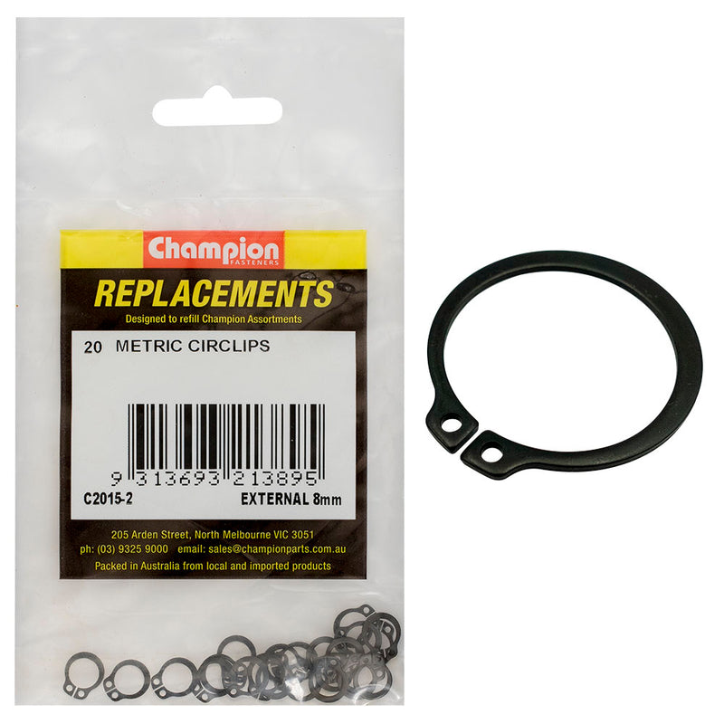 Champion 8mm External Circlip -20pk Default Title