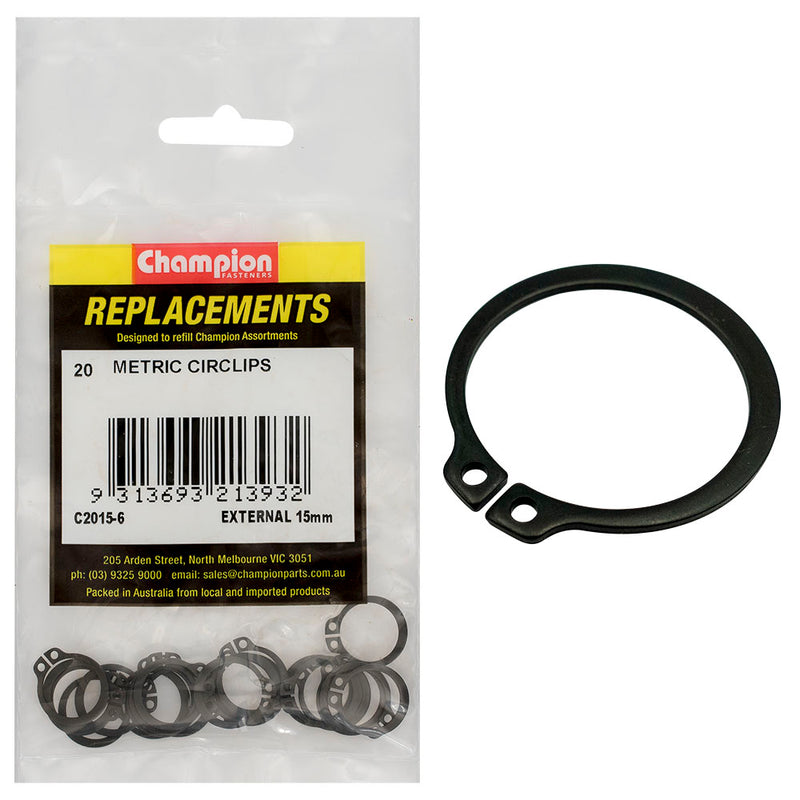 Champion 15mm External Circlip -20pk Default Title