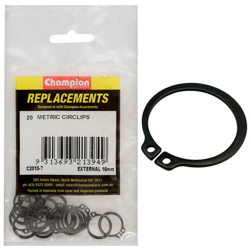 Champion 16mm External Circlip -20pk Default Title