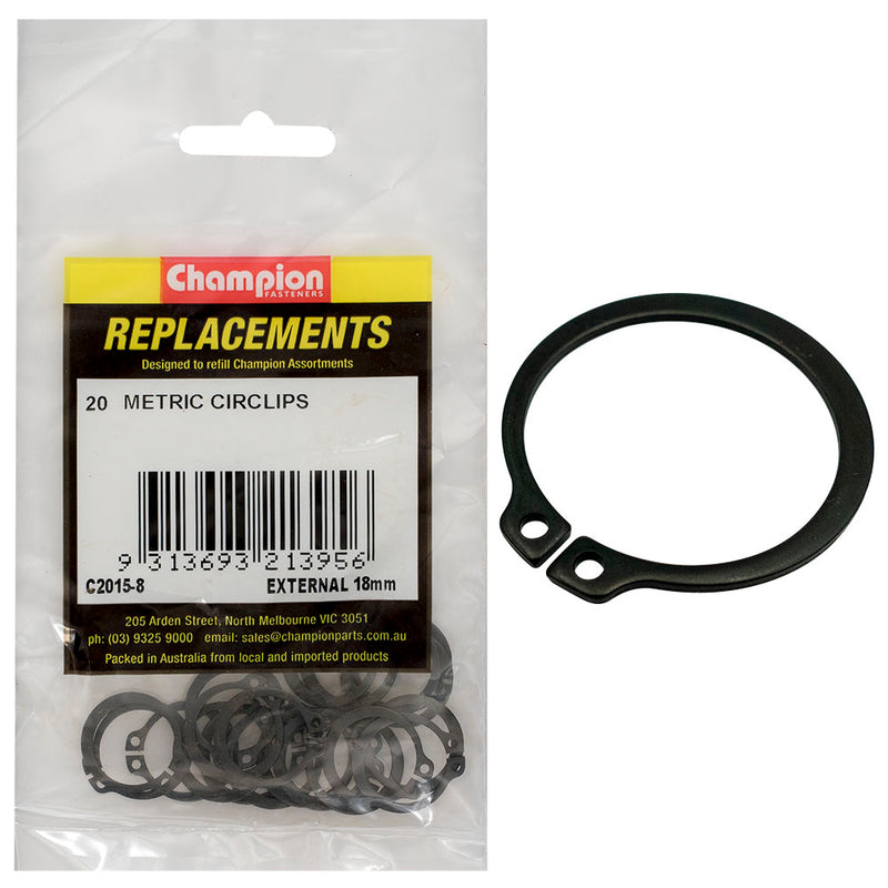 Champion 18mm External Circlip -20pk Default Title