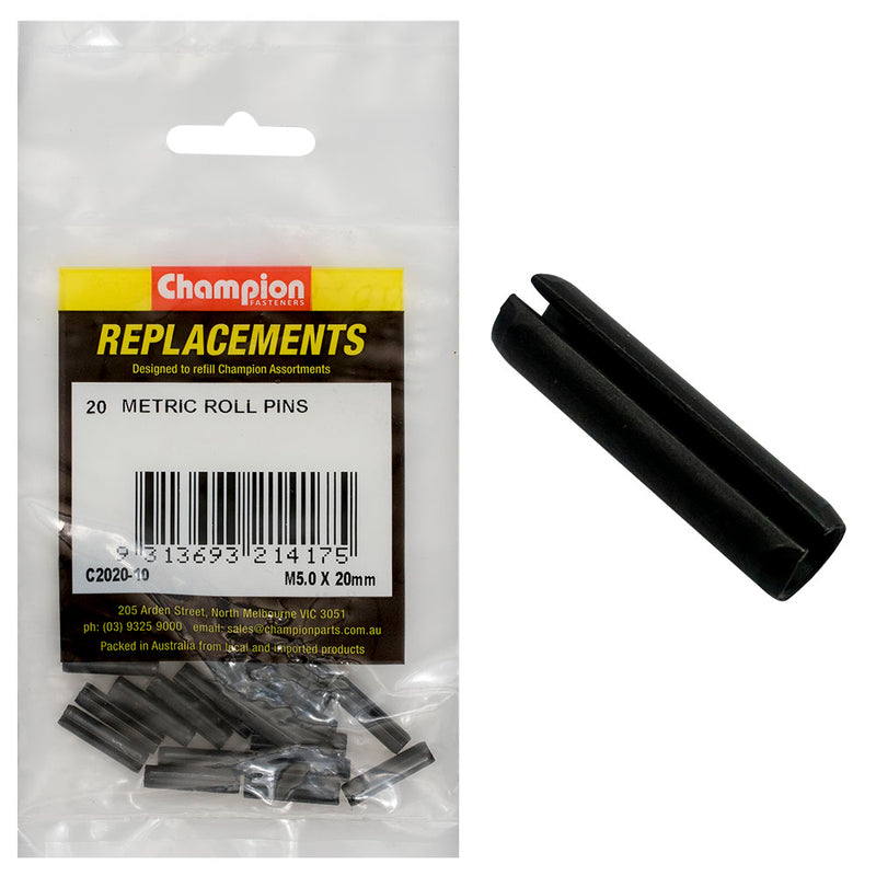 Champion 5.0 x 20mm Metric Roll Pin -20pk Default Title