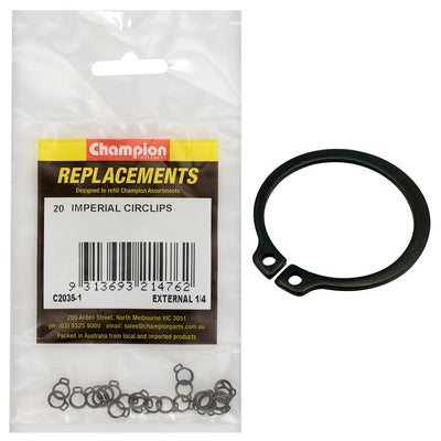 Champion 1/4in Imperial External Circlip -20pk Default Title