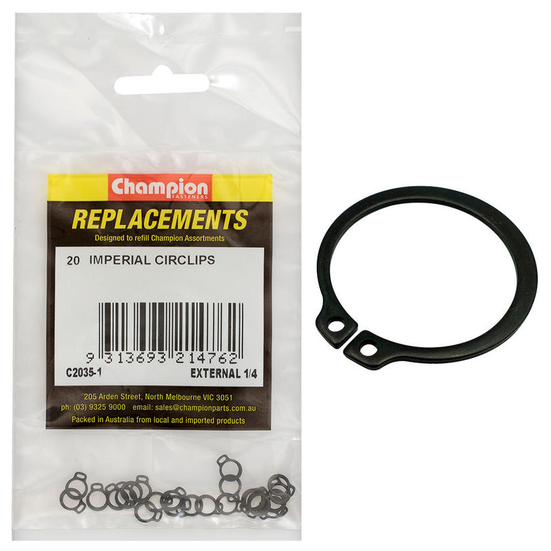 Champion 1/4in Imperial External Circlip -20pk Default Title