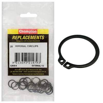 Champion 1/2in Imperial External Circlip -20pk Default Title