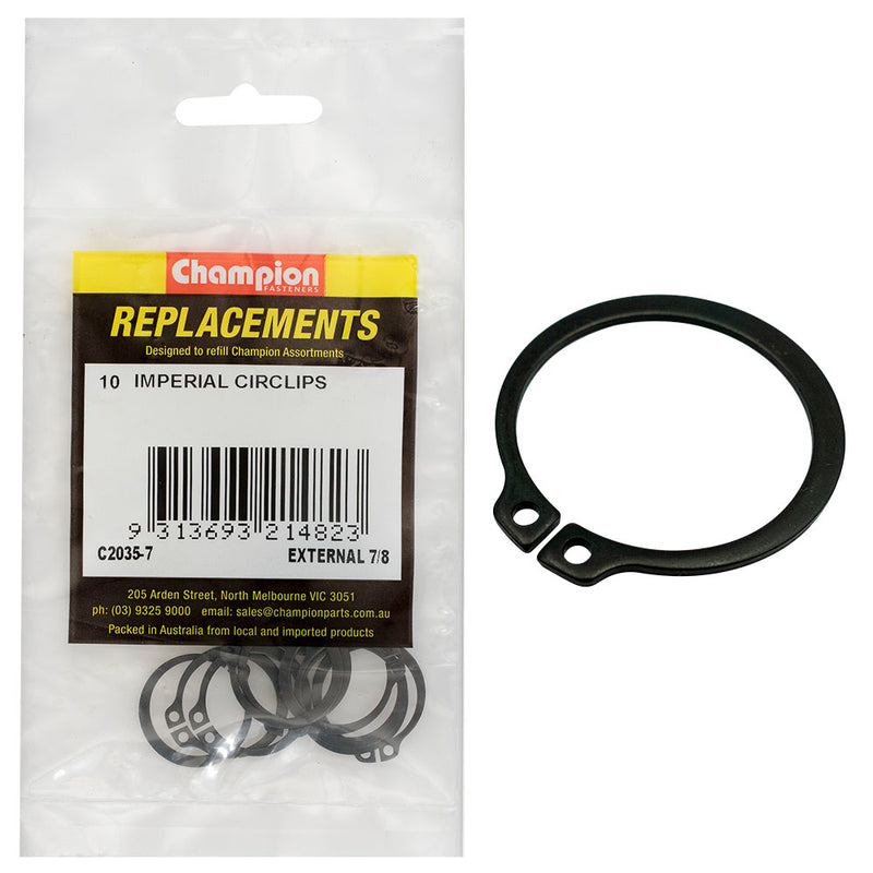 Champion 7/8in Imperial External Circlip -10pk Default Title