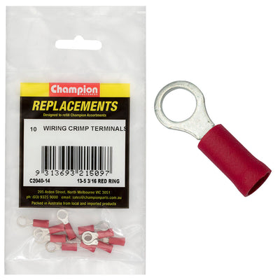 Champion 3/16in / 4.8mm Red Ring Terminal -10pk Default Title