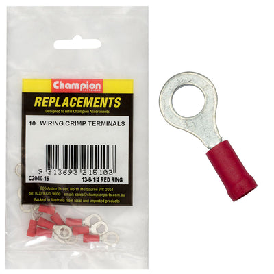 Champion 1/4in / 6.3mm Red Ring Terminal -10pk Default Title