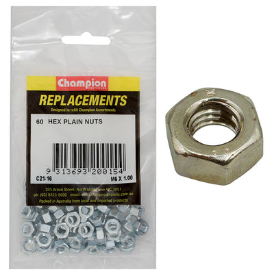 Champion M6 x 1.00 Hexagon Nut -60pk Default Title