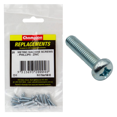 Champion M4 x 16mm Machine Screw P/H Phillips -20pk Default Title