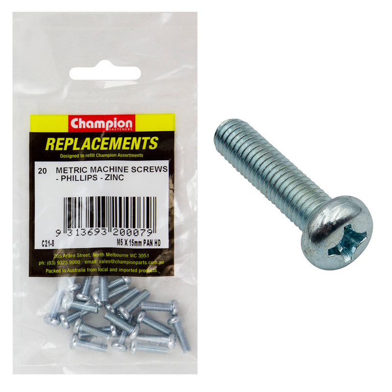 Champion M5 x 16mm Machine Screw P/H Phillips -20pk Default Title