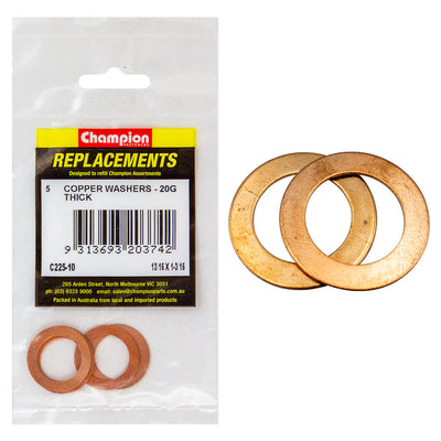 Champion 13/16in x 1-3/16in x 20G Copper Washer -5pk Default Title