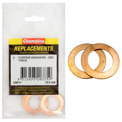 Champion 7/8in x 1-3/8in x 20G Copper Washer -5pk Default Title