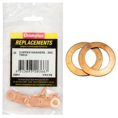 Champion 5/16in x 5/8in x 20G Copper Washer -35pk Default Title