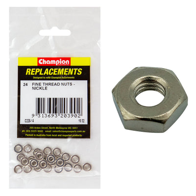 Champion 10/32in UNF Hexagonal Nut (Ni) -24pk Default Title