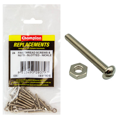 6/40IN X 1IN UNF RND HD MACHINE SCREWS & NUTS Default Title