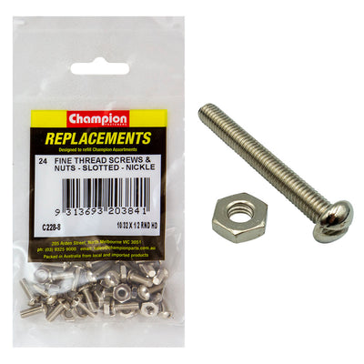 10/32IN X 1/2IN UNF RND HD MACHINE SCREWS & NUTS Default Title