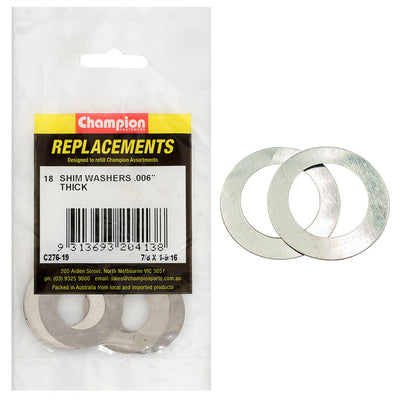 Champion 7/8in x 1-9/16in x 0.006in Shim Washer -18pk Default Title