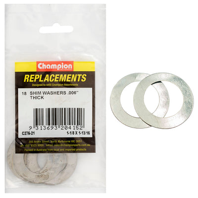 Champion 1-1/8in x 1-13/16in x 0.006in Shim Washer -18pk Default Title