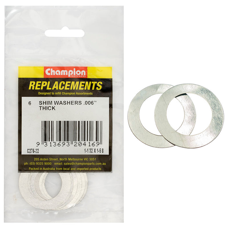 Champion 1-1/32in x 1-5/8in x 0.006in Shim Washer -6pk Default Title