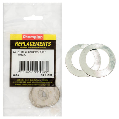 Champion 3/4in x 1-7/16in x 0.006in Shim Washer -24pk Default Title