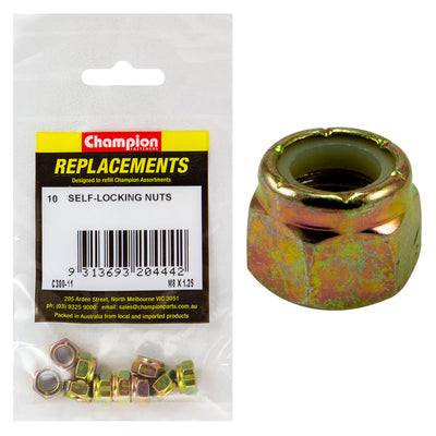 Champion M8 x 1.25 Nylon insert Self-Locking Nut -10pk Default Title