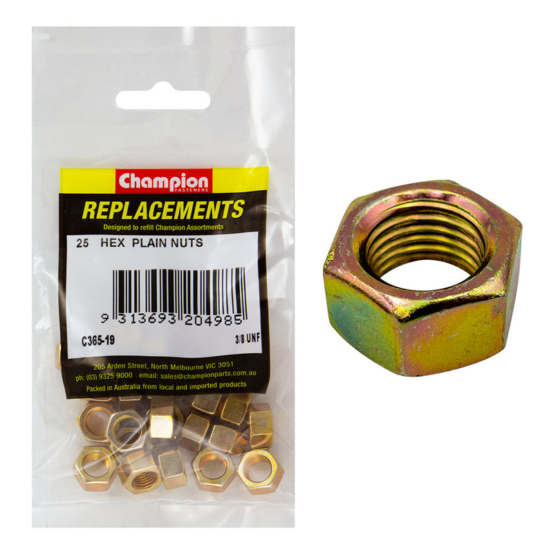 Champion 3/8in UNF Hexagon Nut -25pk Default Title