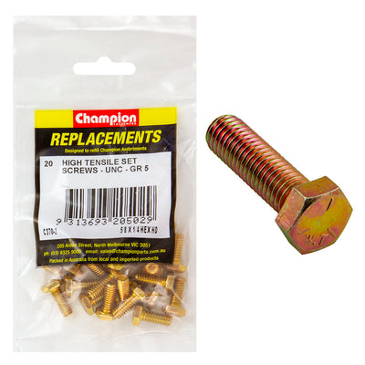 Champion 1/4in x 5/8in UNC Set Screw -Gr5 -20pk Default Title