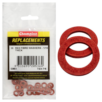 Champion 7/32in x 7/16in x 1/16in Red Fibre Washer -35pk Default Title