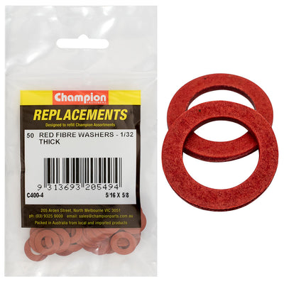 Champion 5/16in x 5/8in x 1/32in Red Fibre Washer -50pk Default Title