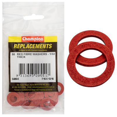 Champion 7/16in x 13/16in x 1/32in Red Fibre Washer -50pk Default Title