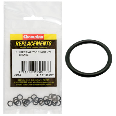 Champion 1/4in (I.D.) x 1/16in Imperial O-Ring -20pk Default Title