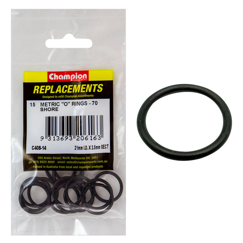 Champion 21mm (I.D.) x 2.5mm Metric O-Ring -15pk Default Title