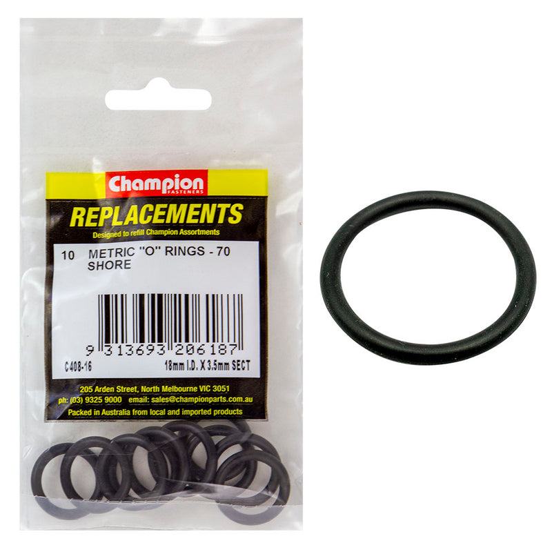 Champion 18mm (I.D.) x 3.5mm Metric O-Ring -10pk Default Title