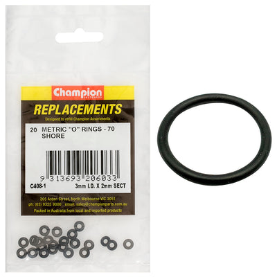 Champion 3mm (I.D.) x 2mm Metric O-Ring -20pk Default Title