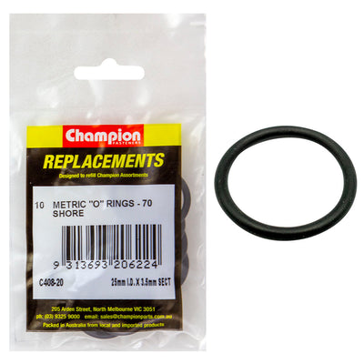 Champion 25mm (I.D.) x 3.5mm Metric O-Ring -10pk Default Title